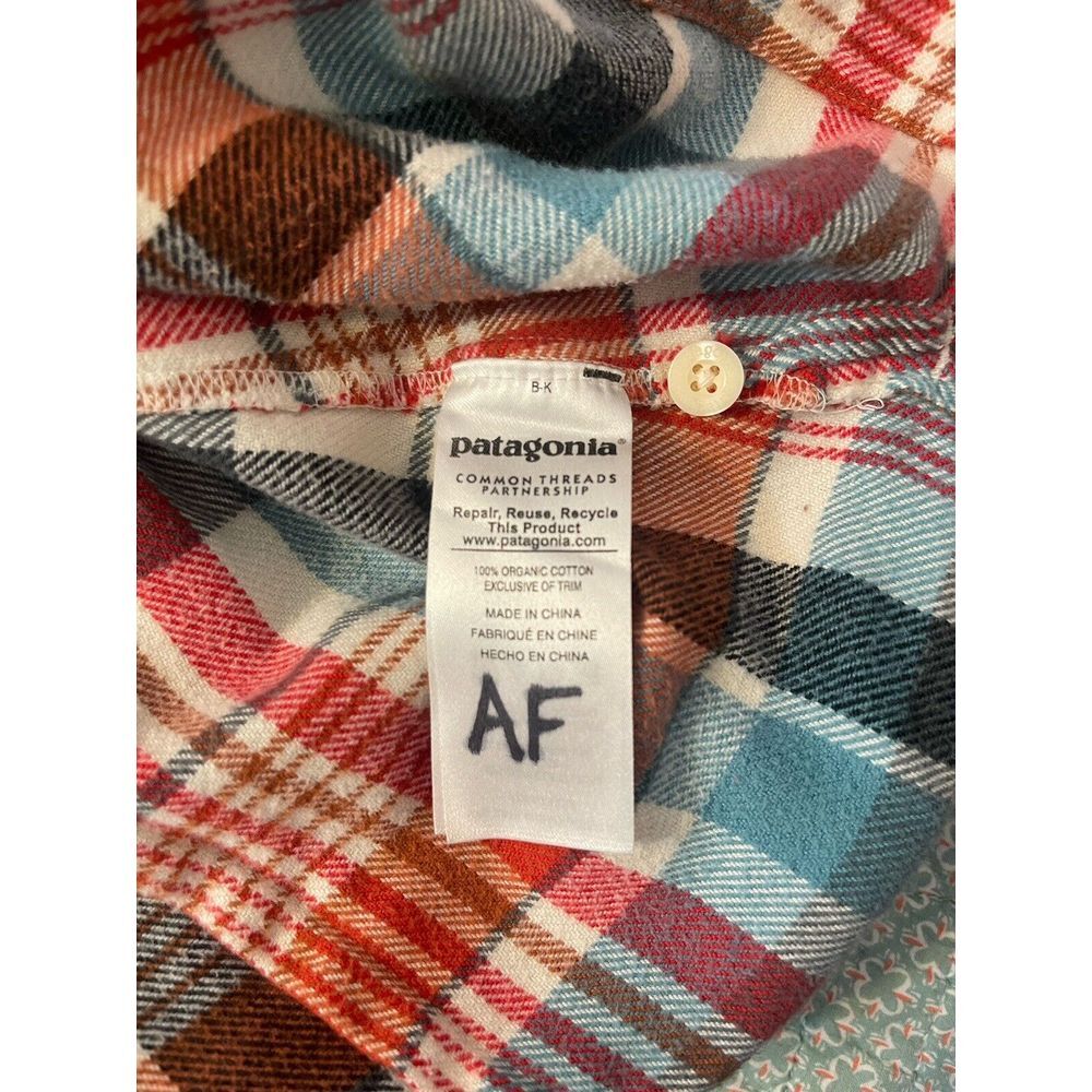 Patagonia Plaid Button-Down Shirt in Red, Blue, Cream - Picture 8 of 8